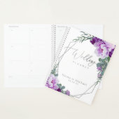 エレガントシルバー&パープルフローラユーカリ結婚ス プランナー手帳 (ディスプレー)