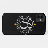 エレガントシルバーBイニシャルモノグラム Case-Mate iPhoneケース (裏面(横))
