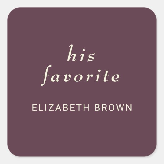 エレガントシンプルさくらんぼラッカー、モノグラム結婚ズ スクエアシール (正面)