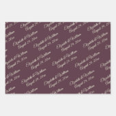 エレガントシンプルさくらんぼラッカー、モノグラム結婚ズ ラッピングペーパーシート (正面)