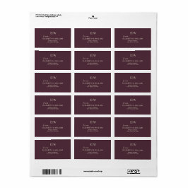 エレガントシンプルさくらんぼラッカー、モノグラム結婚ズ ラベル