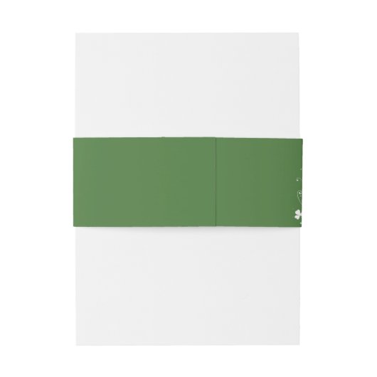 エレガントシンプルなアイリッシュシャムロックグリーン金ゴールドズ結婚ズ 招待状ベリーバンド (裏面例)