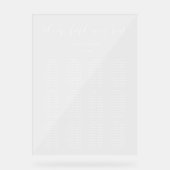 エレガントシンプルなウェディングの座席のチャ澄んート アクリルサイン (正面)