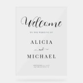 エレガントシンプルなウェディングアクリルのウェルカムサイン アクリルサイン (正面)
