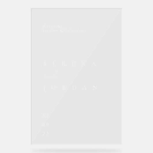エレガントシンプルなウェディングアクリルウェルカムサイン アクリルサイン (正面)