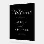 エレガントシンプルなウェディングアクリルブラック歓迎サイン アクリルサイン (傾斜)