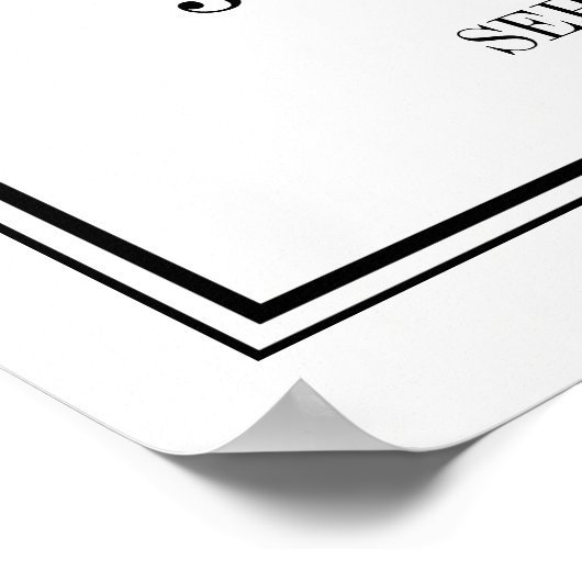 エレガントシンプルなウェディングウェルカムサインのポスター ポスター (角)