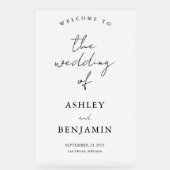 エレガントシンプルなウェディングウェルカム アクリルサイン (正面)