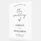 エレガントシンプルなウェディングウェルカム アクリルサイン (傾斜)