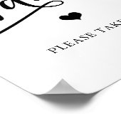 エレガントシンプルなウェディングシャワーファンのサイン ポスター (角)