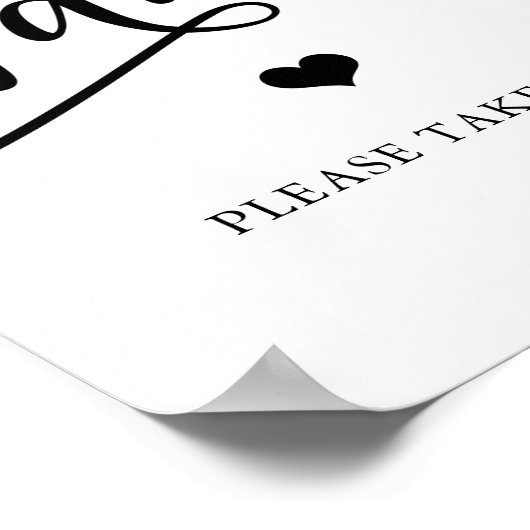 エレガントシンプルなウェディングシャワーファンのサイン ポスター (角)