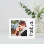 エレガントシンプルなウェディングフォトサンキューノート サンキューカード (スタンド正面)