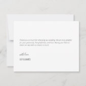 エレガントシンプルなウェディングフォトサンキューノート サンキューカード (裏面)