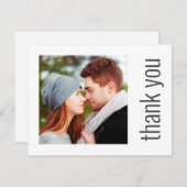 エレガントシンプルなウェディングフォトサンキューノート サンキューカード (正面/裏面)