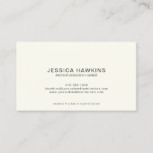 エレガントシンプルなスクリプトモノグラムブラックノワール 名刺 (正面)