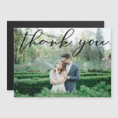 エレガントシンプルな結婚式の写真ありがとうマグネットカード (正面/裏面)