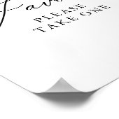 エレガントシンプルな結婚式の好意サイン ポスター (角)