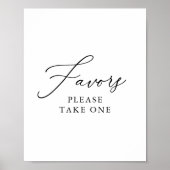 エレガントシンプルな結婚式の好意サイン ポスター (正面)