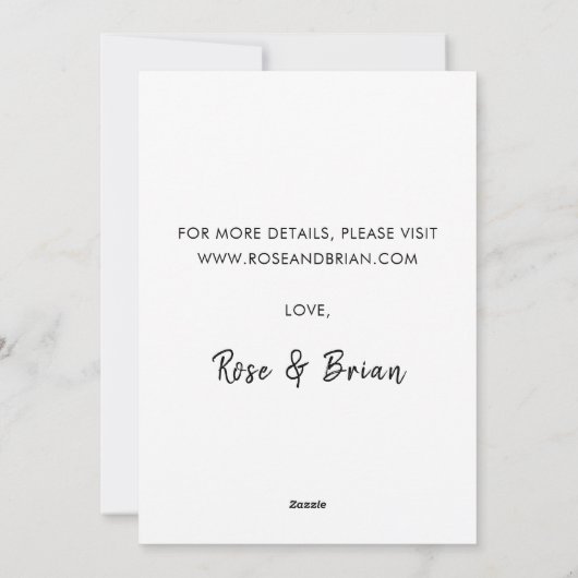 エレガントシンプルな結婚式の日付を保存するフォトカード シーズンカード (裏面)