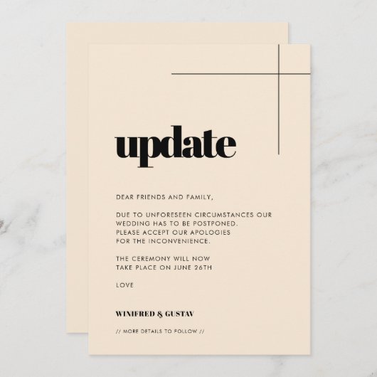 エレガントシンプルな結婚式の最新情報 案内状 (正面/裏面)