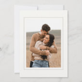 エレガントシンプルアイボリー白結婚写 セーブザデート (裏面)