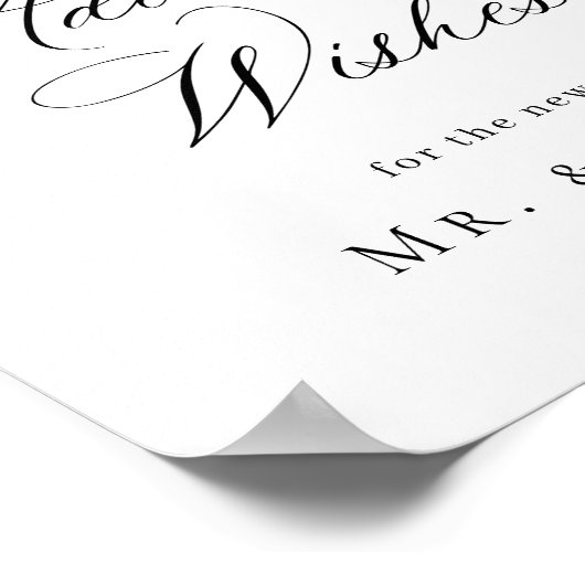 エレガントシンプルアドバイス&ウィッシュ結婚ズ ポスター (角)