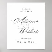 エレガントシンプルアドバイス&ウィッシュ結婚ズ ポスター (正面)