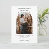 エレガントシンプルアーチ写真ミニマ結婚リスト 招待状 (スタンド正面)