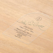 エレガントシンプルウェディングアクリル招待状 アクリル招待状 (レイダウン)