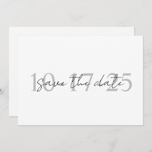 エレガントシンプルウェディングザデイト招待状 セーブザデート (正面/裏面)