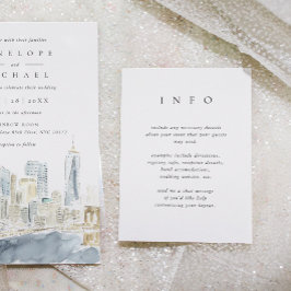 エレガントシンプルウェディングダークブルーバック エンクロージャーカード