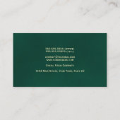 エレガントシンプルエメラルドグリーン&金ゴールドプロフェッショナル 名刺 (裏面)