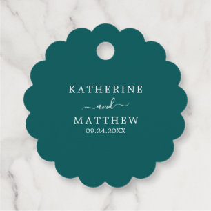 エレガントシンプルエメラルドトロピカルビーチ結婚式 フェイバータグ