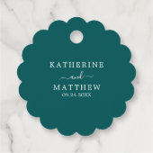 エレガントシンプルエメラルドトロピカルビーチ結婚式 フェイバータグ (裏面)