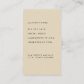 エレガントシンプルオリーブグリーンとベージュ 名刺 (裏面)