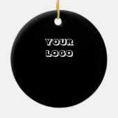 エレガントシンプルカスタムロゴはこちら会社t セラミックオーナメント (裏面)