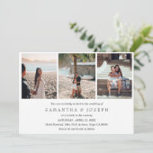 エレガントシンプルカスタム3写真モノグラムの結婚s 招待状 (スタンド正面)