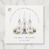 エレガントシンプルカトリック水彩教会結婚教会 フェイバータグ (正面)