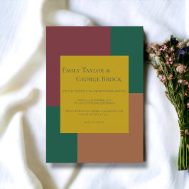 エレガントシンプルカラフルミニマモダン結婚リスト 招待状