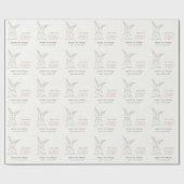 エレガントシンプルキュートバニーピンク赤面子供の誕生日 ラッピングペーパー (フラット)