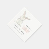 エレガントシンプルキュートピンク赤面バニー子供の誕生日 スタンダードカクテルナプキン (角)