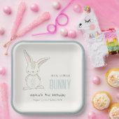 エレガントシンプルキュートブルーバニーボーイズ子供の誕生日 ペーパープレート (パーティー)