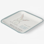 エレガントシンプルキュートブルーバニーボーイズ子供の誕生日 ペーパープレート (傾斜あり)