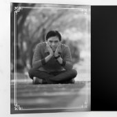 エレガントシンプルクラシックシャルボードフォト結婚ズ 三つ折り招待状 (内部最初)