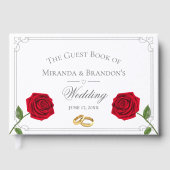 エレガントシンプルクラシックフローラ結婚s ゲストブック (正面)