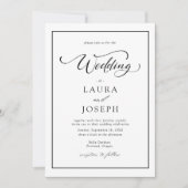 エレガントシンプルクラシックブラック&ホワイト結婚ズ 招待状 (正面)