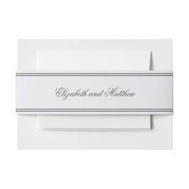 エレガントシンプルクラシック結婚白 招待状ベリーバンド