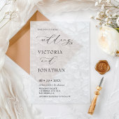 エレガントシンプルクラシック結婚s アクリル招待状