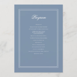 エレガントシンプルクラシック色あせたブルー&ホワイト結婚ズ プログラム