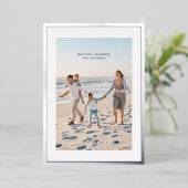 エレガントシンプルクリスマス銀枠&文字写真 箔シーズンカード (立ち正面)